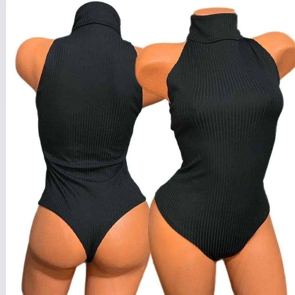 Victorias Secret Victoria Sport Mockneck Ribbed Sports Bodysuit black Small new